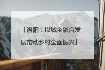 洛阳：以城乡融合发展带动乡村全面振兴