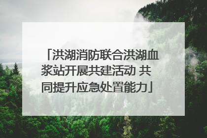 洪湖消防联合洪湖血浆站开展共建活动 共同提升应急处置能力