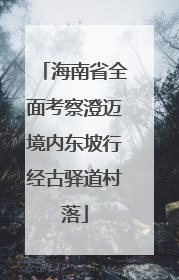 海南省全面考察澄迈境内东坡行经古驿道村落