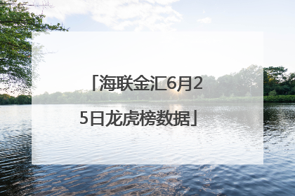 海联金汇6月25日龙虎榜数据