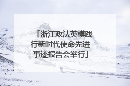浙江政法英模践行新时代使命先进事迹报告会举行