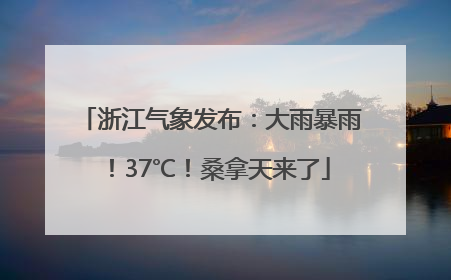 浙江气象发布：大雨暴雨！37℃！桑拿天来了