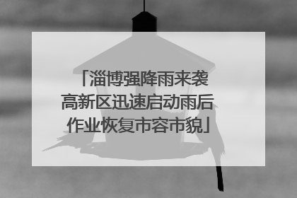 淄博强降雨来袭 高新区迅速启动雨后作业恢复市容市貌