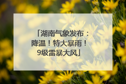 湖南气象发布：降温！特大暴雨！9级雷暴大风