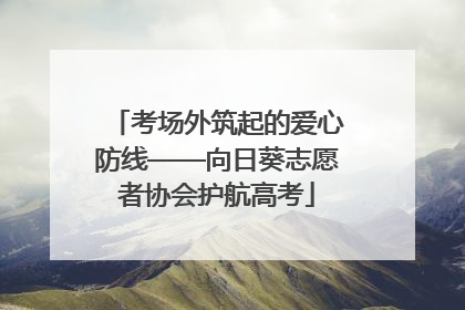 考场外筑起的爱心防线——向日葵志愿者协会护航高考