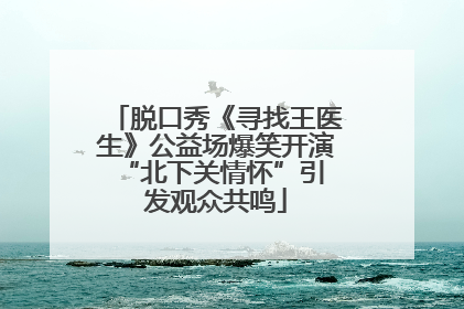脱口秀《寻找王医生》公益场爆笑开演 “北下关情怀”引发观众共鸣