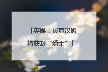 英媒：贝克汉姆将获封“爵士”