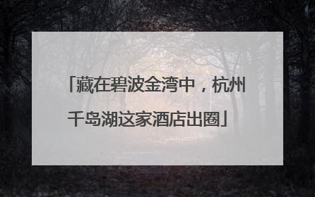 藏在碧波金湾中，杭州千岛湖这家酒店出圈
