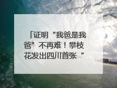 证明“我爸是我爸”不再难！攀枝花发出四川首张“户籍人口直系亲属关系谱”