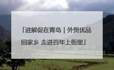 进解促在青岛｜外贸优品回家乡 走进百年上街里