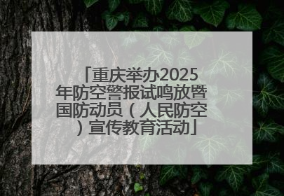 重庆举办2025年防空警报试鸣放暨国防动员（人民防空）宣传教育活动