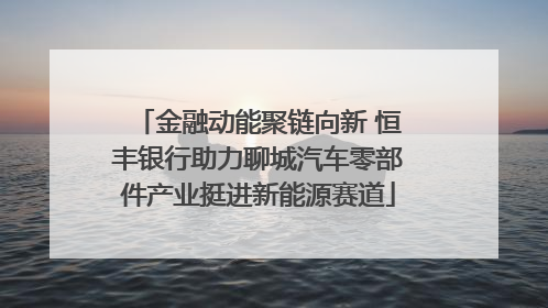 金融动能聚链向新 恒丰银行助力聊城汽车零部件产业挺进新能源赛道