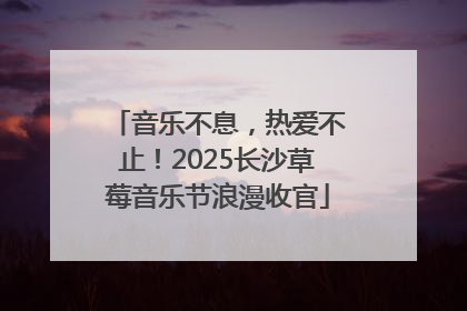 音乐不息，热爱不止！2025长沙草莓音乐节浪漫收官