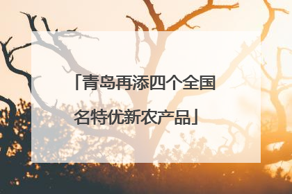 青岛再添四个全国名特优新农产品