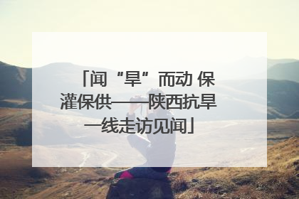 闻“旱”而动 保灌保供——陕西抗旱一线走访见闻