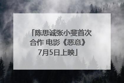 陈思诚张小斐首次合作 电影《恶意》7月5日上映