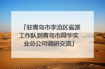 驻青岛市李沧区省派工作队到青岛市舜华实业总公司调研交流