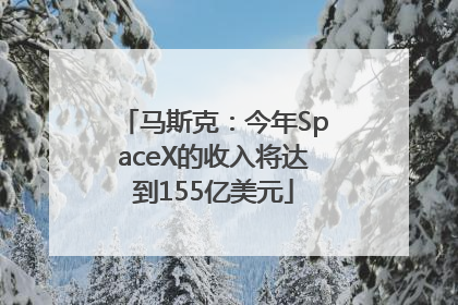 马斯克：今年SpaceX的收入将达到155亿美元