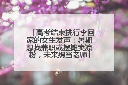 高考结束挑行李回家的女生发声：暑期想找兼职或摆摊卖凉粉，未来想当老师