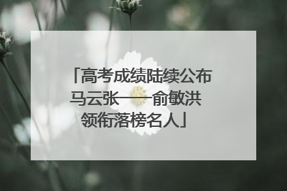 高考成绩陆续公布 马云张一一俞敏洪领衔落榜名人