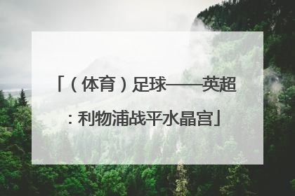 （体育）足球——英超：利物浦战平水晶宫