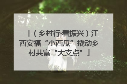 （乡村行·看振兴）江西安福“小西瓜”撬动乡村共富“大支点”
