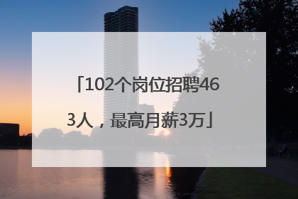 102个岗位招聘463人，最高月薪3万