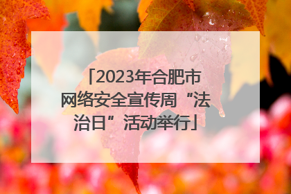 2023年合肥市网络安全宣传周“法治日”活动举行