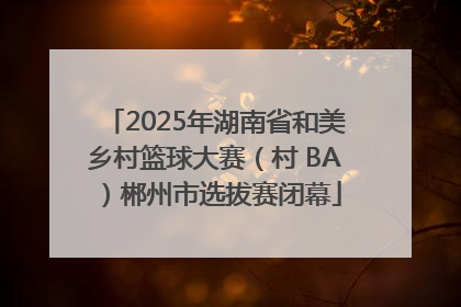 2025年湖南省和美乡村篮球大赛（村 BA）郴州市选拔赛闭幕