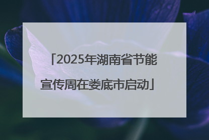 2025年湖南省节能宣传周在娄底市启动