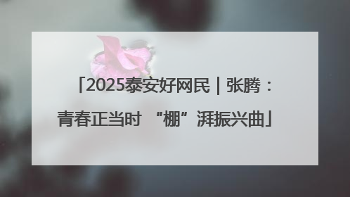 2025泰安好网民｜张腾：青春正当时 “棚”湃振兴曲