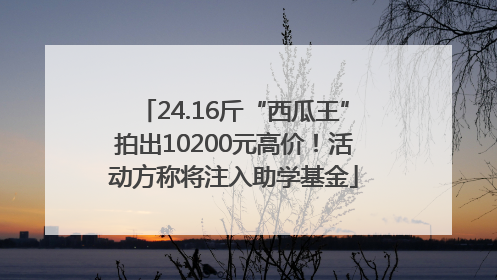 24.16斤“西瓜王”拍出10200元高价！活动方称将注入助学基金