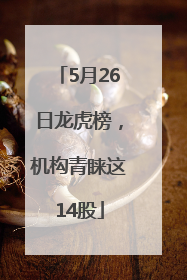 5月26日龙虎榜，机构青睐这14股