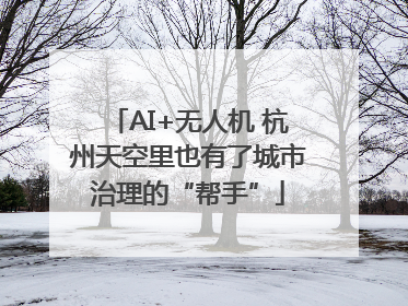 AI+无人机 杭州天空里也有了城市治理的“帮手”